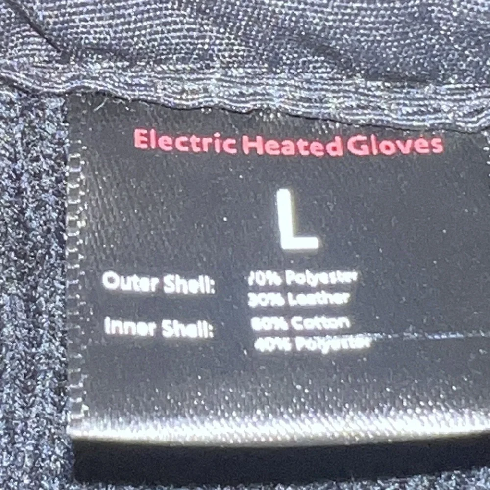 Heated Gloves Unisex w/Rechargeable Battery Waterproof Black Size Large Tested